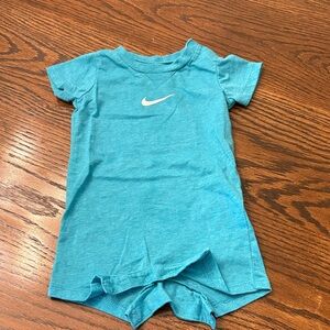 Nike Teal Baby Romper with White Logo